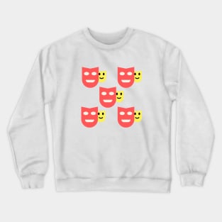 Theatre Mask Pattern Crewneck Sweatshirt